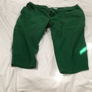 Plus Size Capri Kelly Green Denim